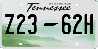 TN license plate Z2362H