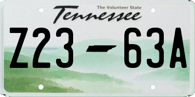 TN license plate Z2363A