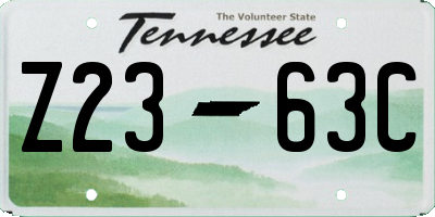 TN license plate Z2363C