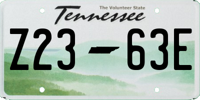 TN license plate Z2363E