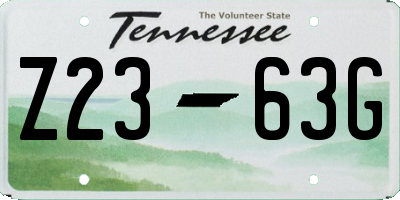 TN license plate Z2363G