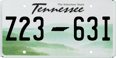 TN license plate Z2363I