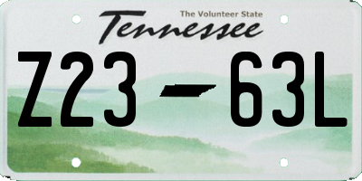 TN license plate Z2363L