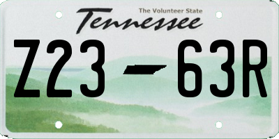 TN license plate Z2363R