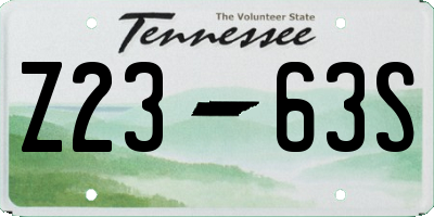 TN license plate Z2363S