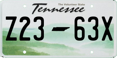 TN license plate Z2363X