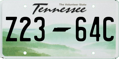 TN license plate Z2364C