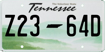 TN license plate Z2364D