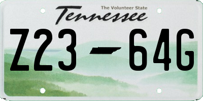 TN license plate Z2364G
