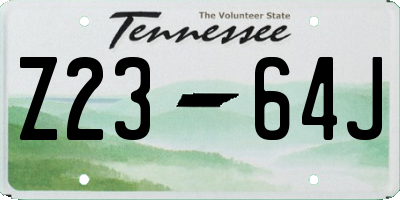 TN license plate Z2364J