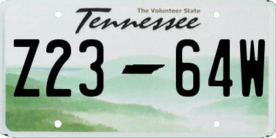 TN license plate Z2364W