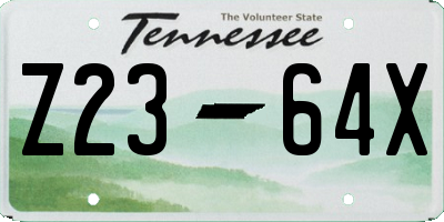 TN license plate Z2364X