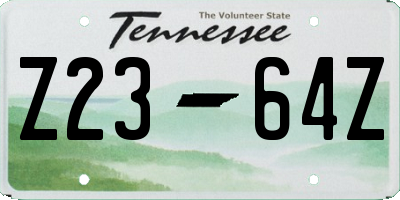 TN license plate Z2364Z