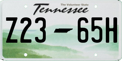 TN license plate Z2365H
