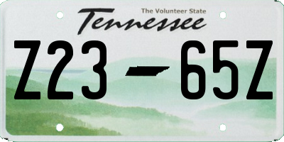TN license plate Z2365Z