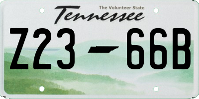 TN license plate Z2366B