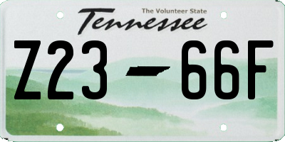 TN license plate Z2366F