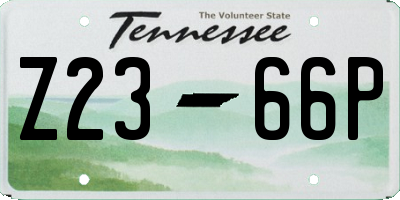 TN license plate Z2366P