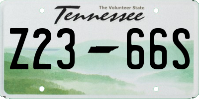 TN license plate Z2366S
