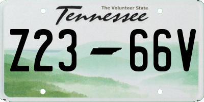 TN license plate Z2366V