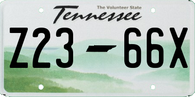 TN license plate Z2366X