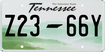TN license plate Z2366Y