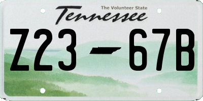 TN license plate Z2367B