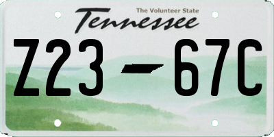 TN license plate Z2367C