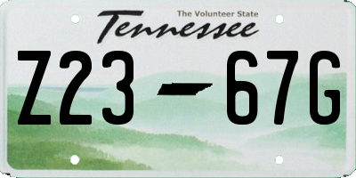 TN license plate Z2367G