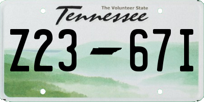 TN license plate Z2367I