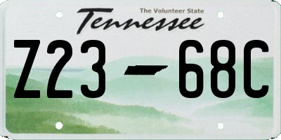 TN license plate Z2368C