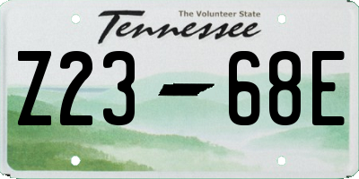 TN license plate Z2368E