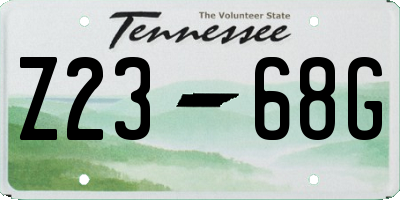 TN license plate Z2368G