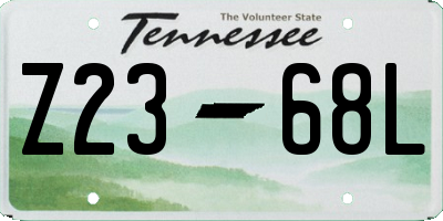 TN license plate Z2368L