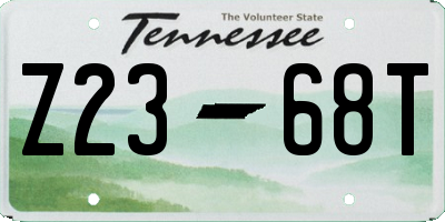 TN license plate Z2368T