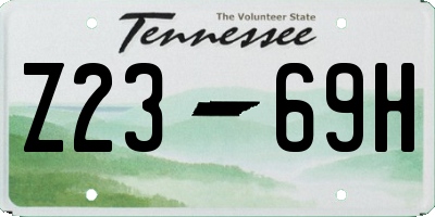 TN license plate Z2369H