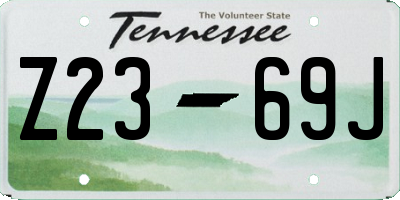 TN license plate Z2369J