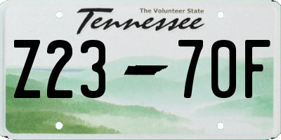 TN license plate Z2370F