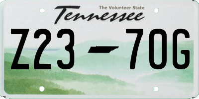 TN license plate Z2370G