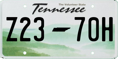 TN license plate Z2370H