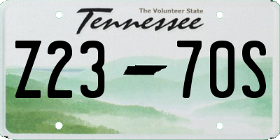 TN license plate Z2370S