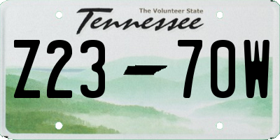 TN license plate Z2370W