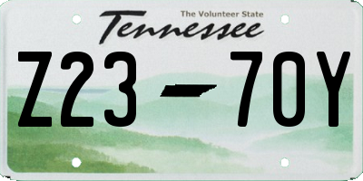 TN license plate Z2370Y