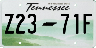 TN license plate Z2371F