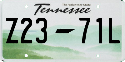 TN license plate Z2371L