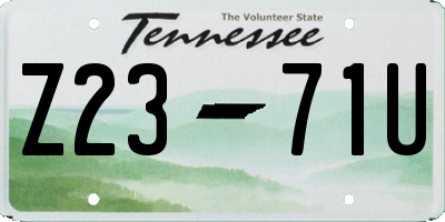 TN license plate Z2371U