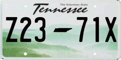 TN license plate Z2371X
