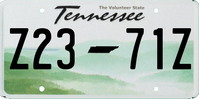 TN license plate Z2371Z