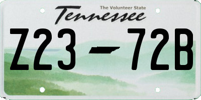 TN license plate Z2372B