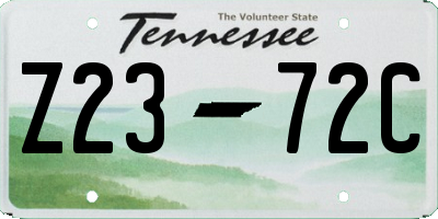 TN license plate Z2372C